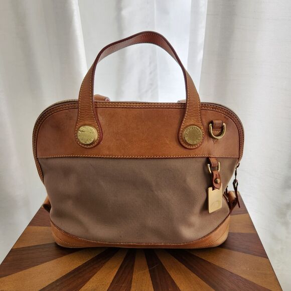 Dooney & Bourke Handbags - Vintage Dooney & Bourke Canvas Cabriolet Dome Bag Leather Purse Handbag Flaws